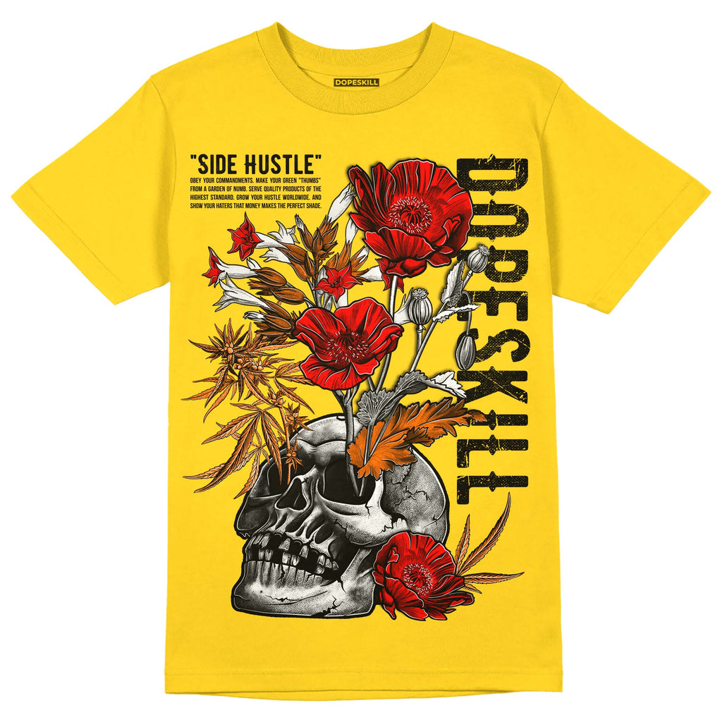 Jordan 4 Thunder DopeSkill T-Shirt Side Hustle Graphic Streetwear -  Tour Yellow