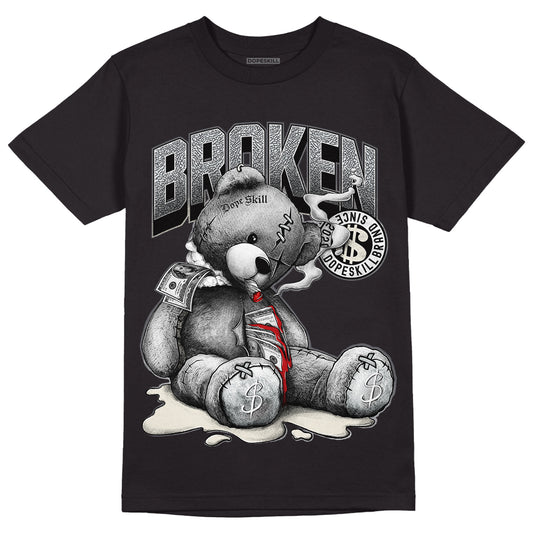 Jordan 1 Retro Low OG Black Cement DopeSkill T-Shirt Sick Bear Graphic Streetwear - Black