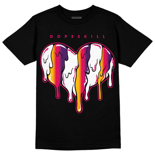Jordan 3 Retro SP J Balvin Medellín Sunset DopeSkill T-Shirt Slime Drip Heart Graphic Streetwear - Black 