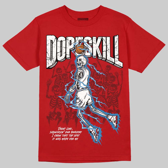 Jordan 5 Retro Fire Red Black Tongue (2025) DopeSkill T-Shirt Thunder Dunk Graphic Streetwear - Red 