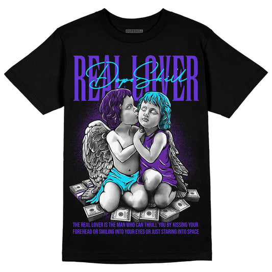 Jordan 6 "Aqua" DopeSkill T-Shirt Real Lover Graphic Streetwear - Black 