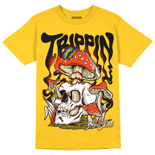 Jordan 4 Retro “Vivid Sulfur” DopeSkill Yellow T-shirt Trippin Graphic Streetwear 