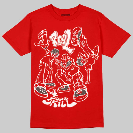 Adidas Samba OG Cloud White Better Scarlet Supplier Colour DopeSkill T-Shirt Real Y2K Players Graphic Streetwear - Red