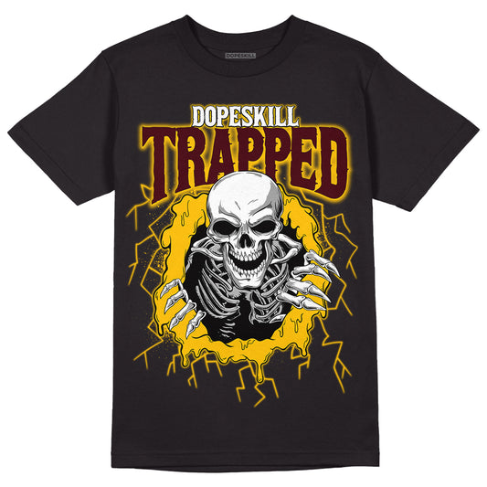 Dunk Yellow Bordeaux DopeSkill T-Shirt Trapped Halloween Graphic Streetwear - Black