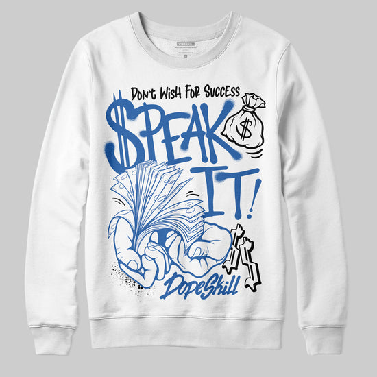 Jordan 12 “Blueberry” DopeSkill Sweatshirt Speak It Graphic Streetwear - White