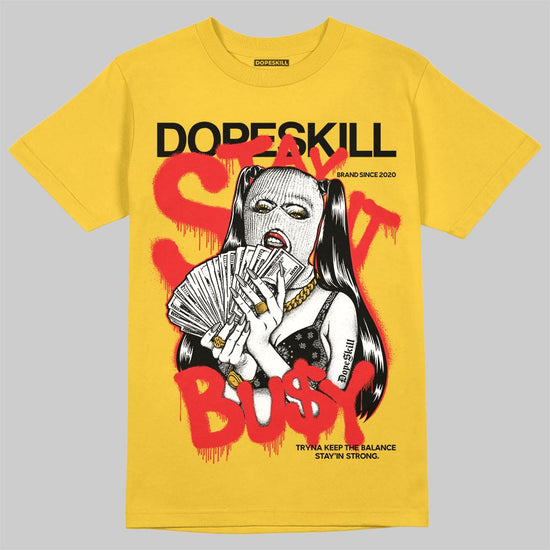 Jordan 5 'Tokyo' DopeSkill T-Shirt Stay It Busy Graphic Streetwear - Gold