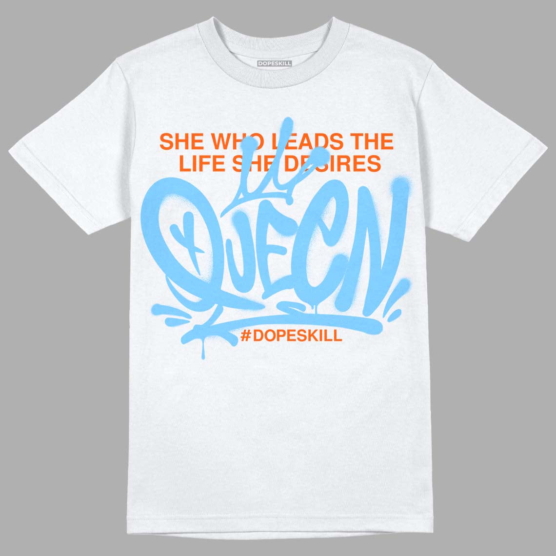 Dunk Low Futura University Blue DopeSkill T-Shirt Queen Graphic Streetwear - White