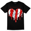 Jordan 4 Retro Red Cement DopeSkill T-Shirt Slime Drip Heart Graphic Streetwear - Black