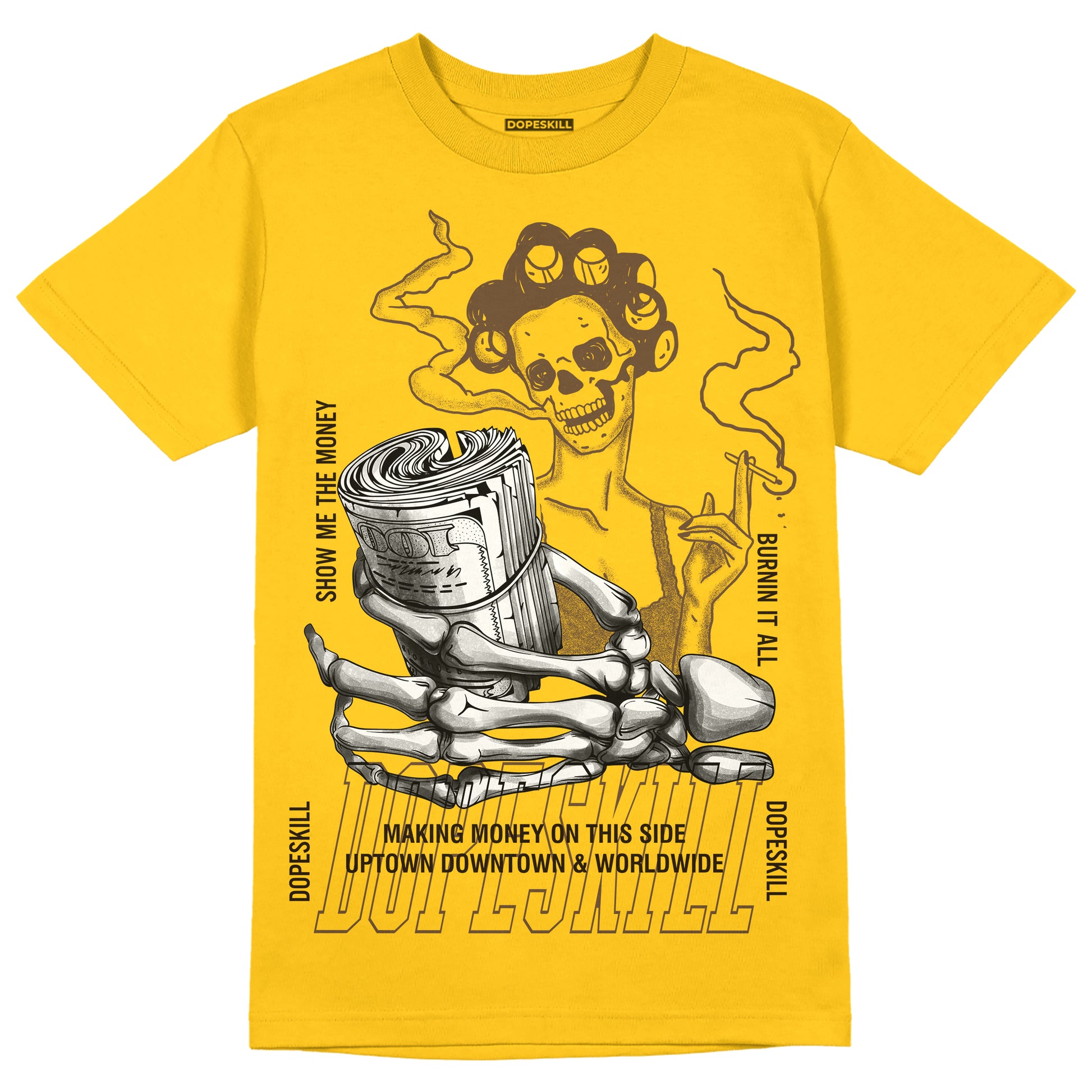 Yellow Sneakers DopeSkill Gold T-shirt Show Me The Money Graphic Streetwear