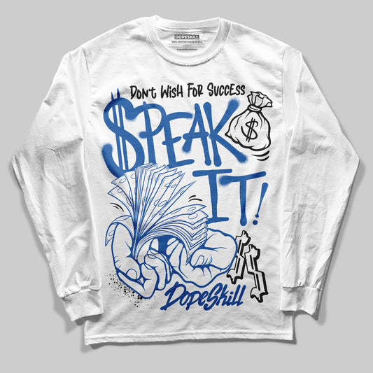 Jordan 12 “Blueberry” DopeSkill Long Sleeve T-Shirt Speak It Graphic Streetwear - White