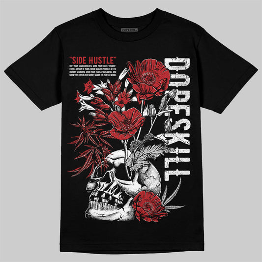 Jordan 12 Retro Flu Game (2025) DopeSkill T-Shirt Side Hustle Graphic Streetwear - Black