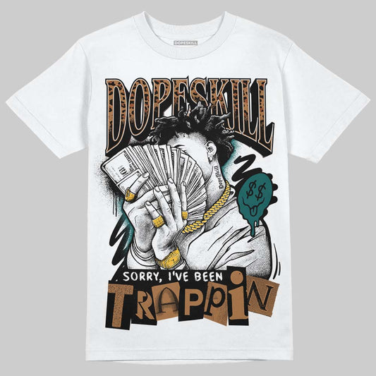 Adidas Samba OG Leopard Pack Collegiate Green DopeSkill T-Shirt Sorry I've Been Trappin Graphic Streetwear - White