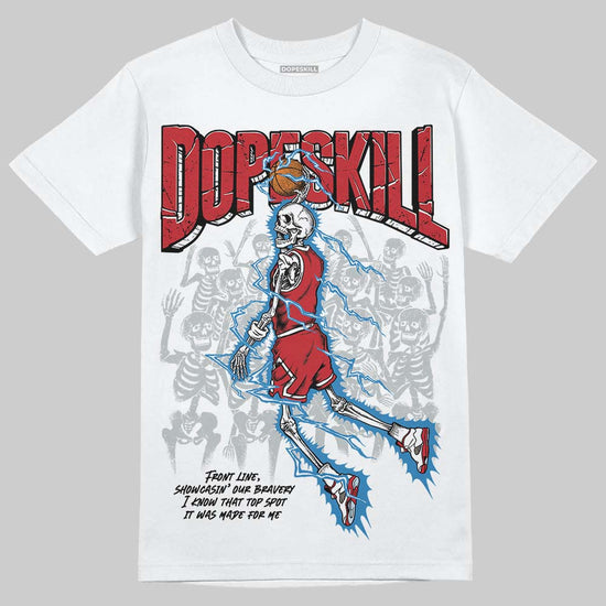 Jordan 5 Retro Fire Red Black Tongue (2025) DopeSkill T-Shirt Thunder Dunk Graphic Streetwear - White 