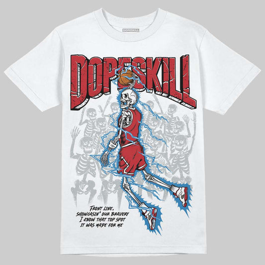 Jordan 5 Retro Fire Red Black Tongue (2025) DopeSkill T-Shirt Thunder Dunk Graphic Streetwear - White 