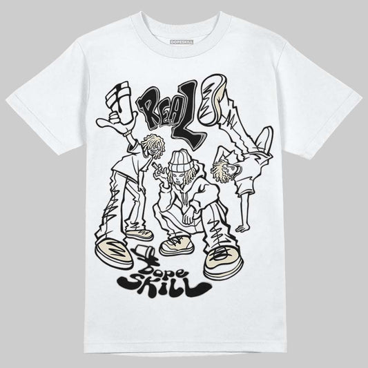 Jordan 5 Retro Reverse Metallic DopeSkill T-Shirt Real Y2K Players Graphic Streetwear - White