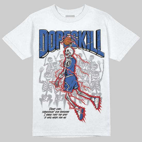 Jordan 1 Low Travis Scott x Fragment DopeSkill T-Shirt Thunder Dunk Graphic Streetwear - White