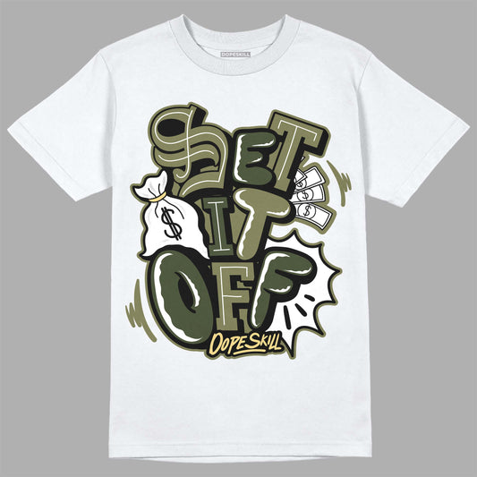 Jordan 4 Retro SE Craft Medium Olive DopeSkill T-Shirt Set It Off Graphic Streetwear - White 