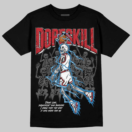 Jordan 5 Retro Fire Red Black Tongue (2025) DopeSkill T-Shirt Thunder Dunk Graphic Streetwear - black