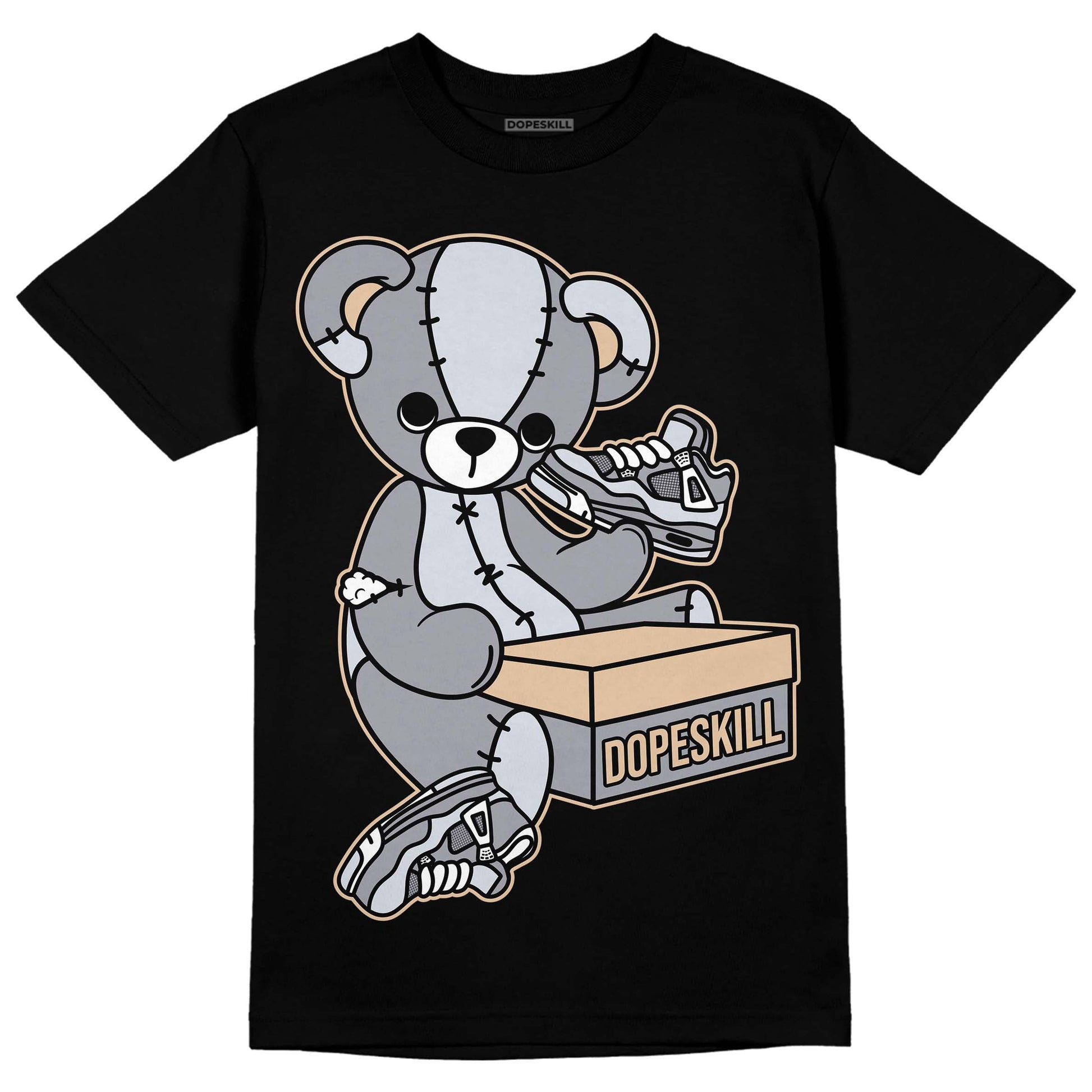 Jordan 4 Retro Frozen Moments DopeSkill T-Shirt Sneakerhead BEAR Graphic Streetwear - Black 