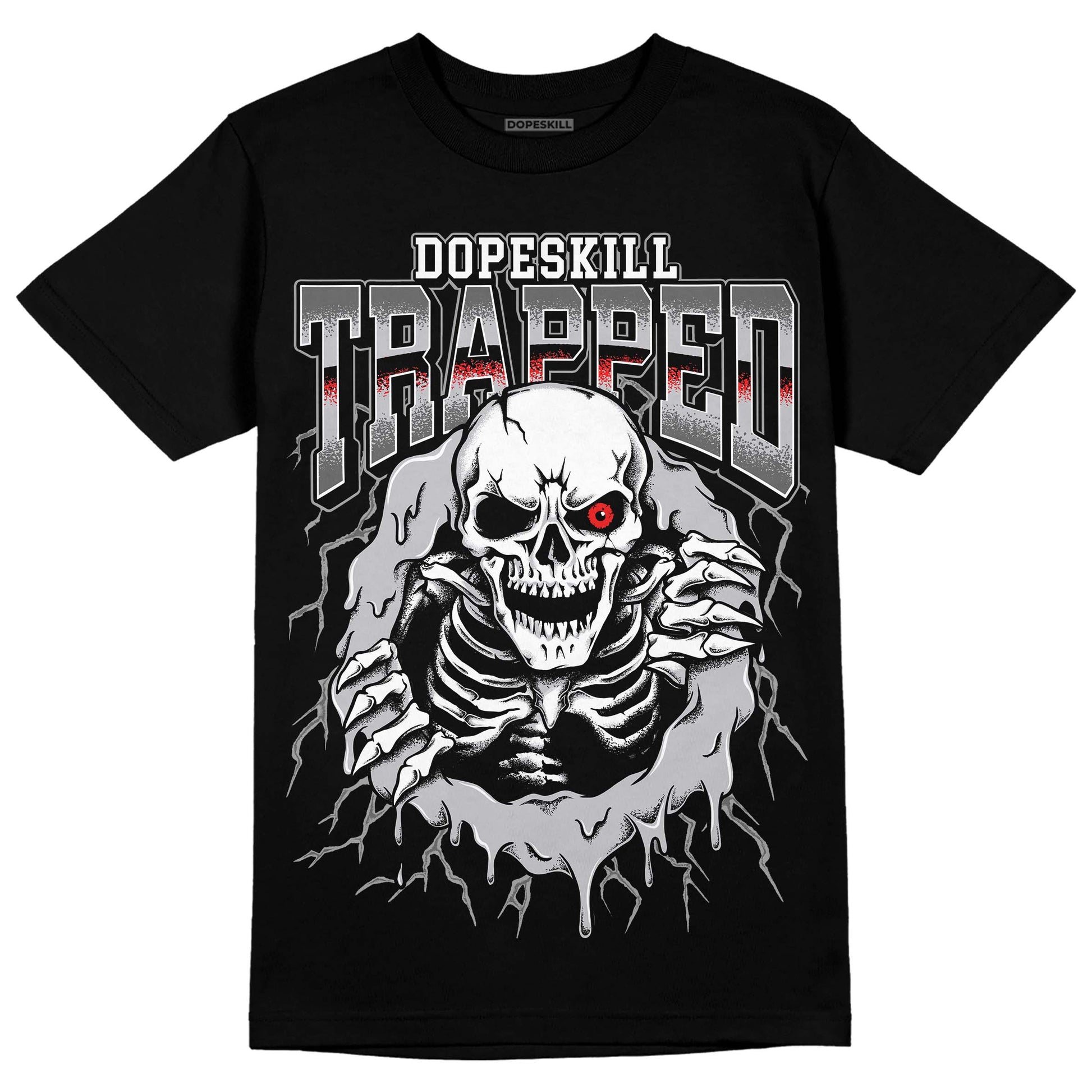 Grey Sneakers DopeSkill T-Shirt Trapped Halloween Graphic Streetwear - Black