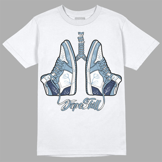 Jordan 1 Mid Diffused Blue DopeSkill T-Shirt Breathe Graphic Streetwear - White 