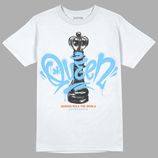 Dunk Low Futura University Blue DopeSkill T-Shirt Queen Chess Graphic Streetwear - White