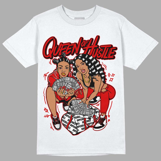 Jordan 1 Retro Low "Black Toe" DopeSkill T-Shirt Queen Of Hustle Graphic Streetwear - White