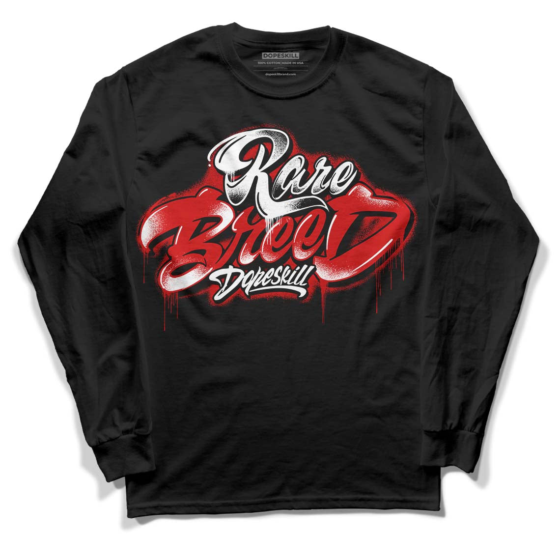 Jordan 1 Retro Low "Black Toe" DopeSkill Long Sleeve T-Shirt Rare Breed Type Graphic Streetwear - Black