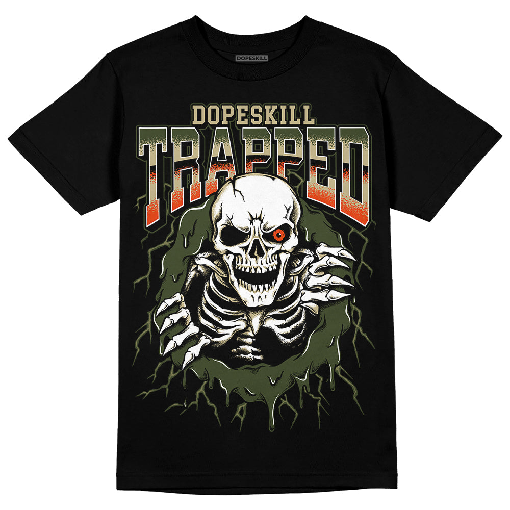 Olive Sneakers DopeSkill T-Shirt Trapped Halloween Graphic Streetwear - Black