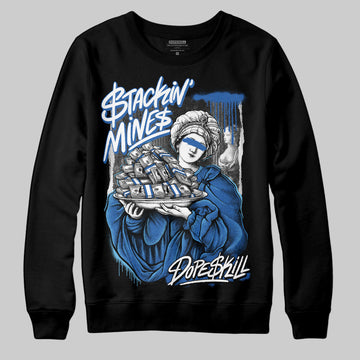 Jordan 12 “Blueberry” DopeSkill Sweatshirt Stackin Mines Graphic Streetwear - Black