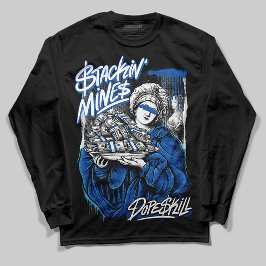 Jordan 12 “Blueberry” DopeSkill Long Sleeve T-Shirt Stackin Mines Graphic Streetwear - Black