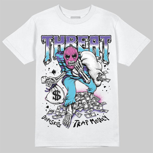 Jordan 8 Retro 'Aqua' 2025 DopeSkill T-Shirt Threat Graphic Streetwear - White