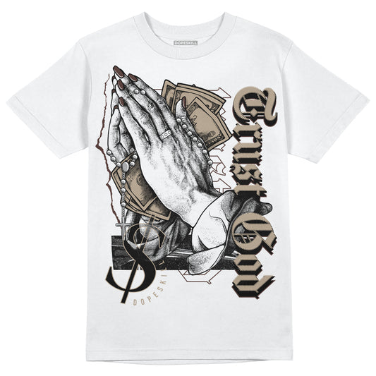 Jordan 1 High OG “Latte” DopeSkill T-Shirt Trust God Graphic Streetwear - White