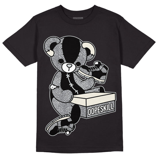 Jordan 1 Retro Low OG Black Cement DopeSkill T-Shirt Sneakerhead BEAR Graphic Streetwear - Black