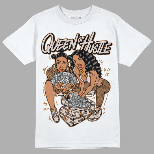 Jordan 3 Retro Palomino DopeSkill T-Shirt Queen Of Hustle Graphic Streetwear - White