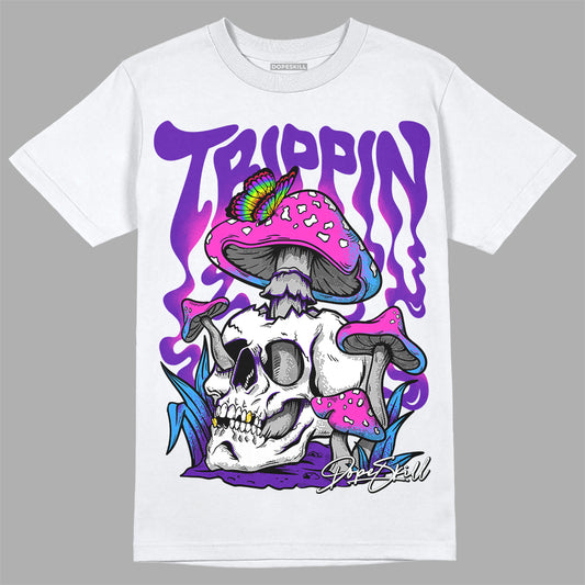 Dunk Low Championship Court Purple DopeSkill T-Shirt Trippin Graphic Streetwear - White