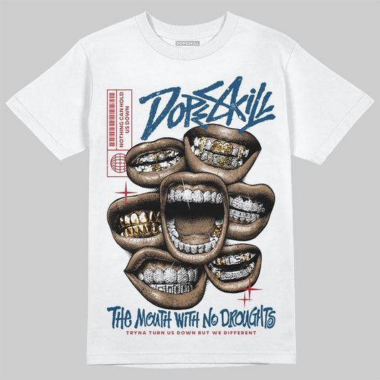 Jordan 12 Retro French Blue (2025) DopeSkill T-Shirt The Mouth With No Droughts Graphic Streetwear - White 