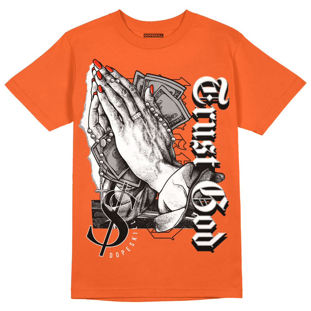 Jordan 3 Georgia Peach DopeSkill Orange T-shirt Trust God Graphic Streetwear