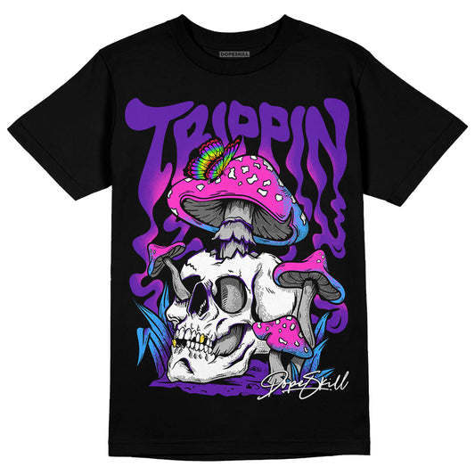 Dunk Low Championship Court Purple DopeSkill T-Shirt Trippin Graphic Streetwear - Black