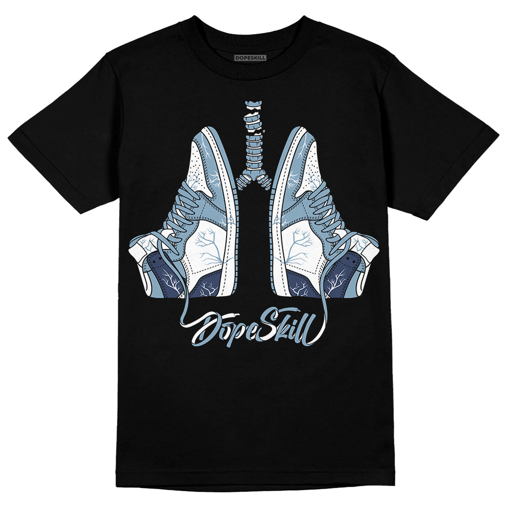 Jordan 1 Mid Diffused Blue DopeSkill T-Shirt Breathe Graphic Streetwear - Black 