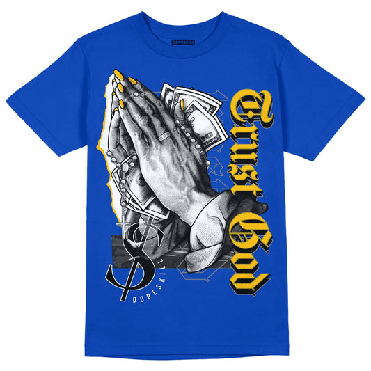 Royal Blue Sneakers DopeSkill Royal Blue T-shirt Trust God Graphic Streetwear