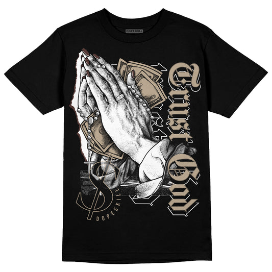 Jordan 1 High OG “Latte” DopeSkill T-Shirt Trust God Graphic Streetwear - Black