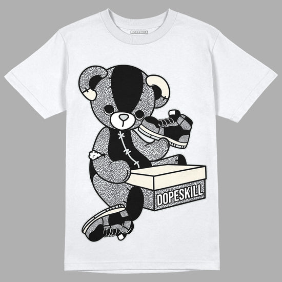 Jordan 1 Retro Low OG Black Cement DopeSkill T-Shirt Sneakerhead BEAR Graphic Streetwear - White