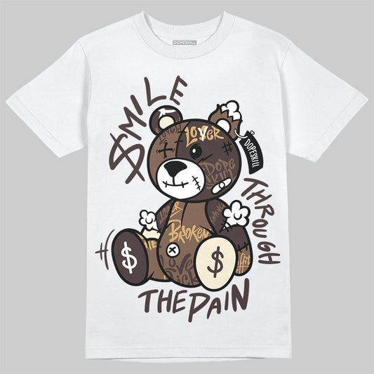 Jordan 5 “Earth/Metallic Gold” DopeSkill T-Shirt Smile Through The Pain Garaphic Streetwear - White