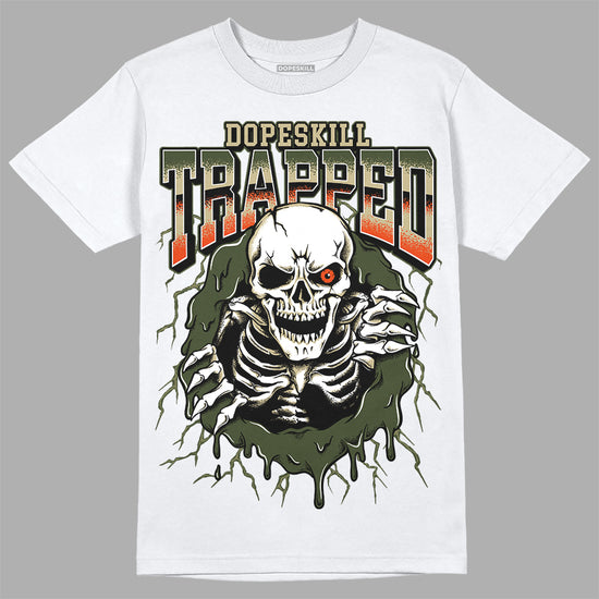 Olive Sneakers DopeSkill T-Shirt Trapped Halloween Graphic Streetwear - White