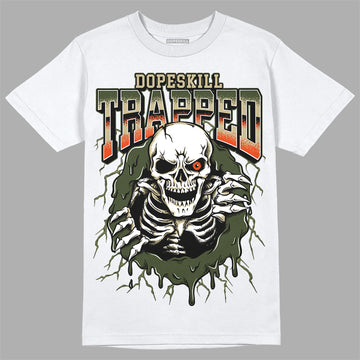 Olive Sneakers DopeSkill T-Shirt Trapped Halloween Graphic Streetwear - White