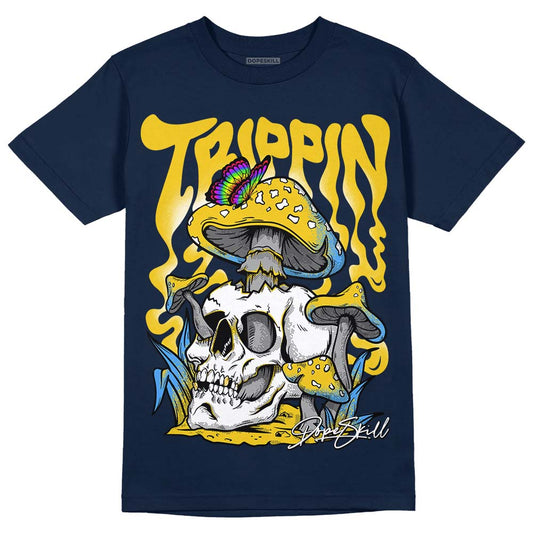 Dunk Low Vintage “Michigan” DopeSkill Midnight Navy T-Shirt Trippin Graphic Streetwear 