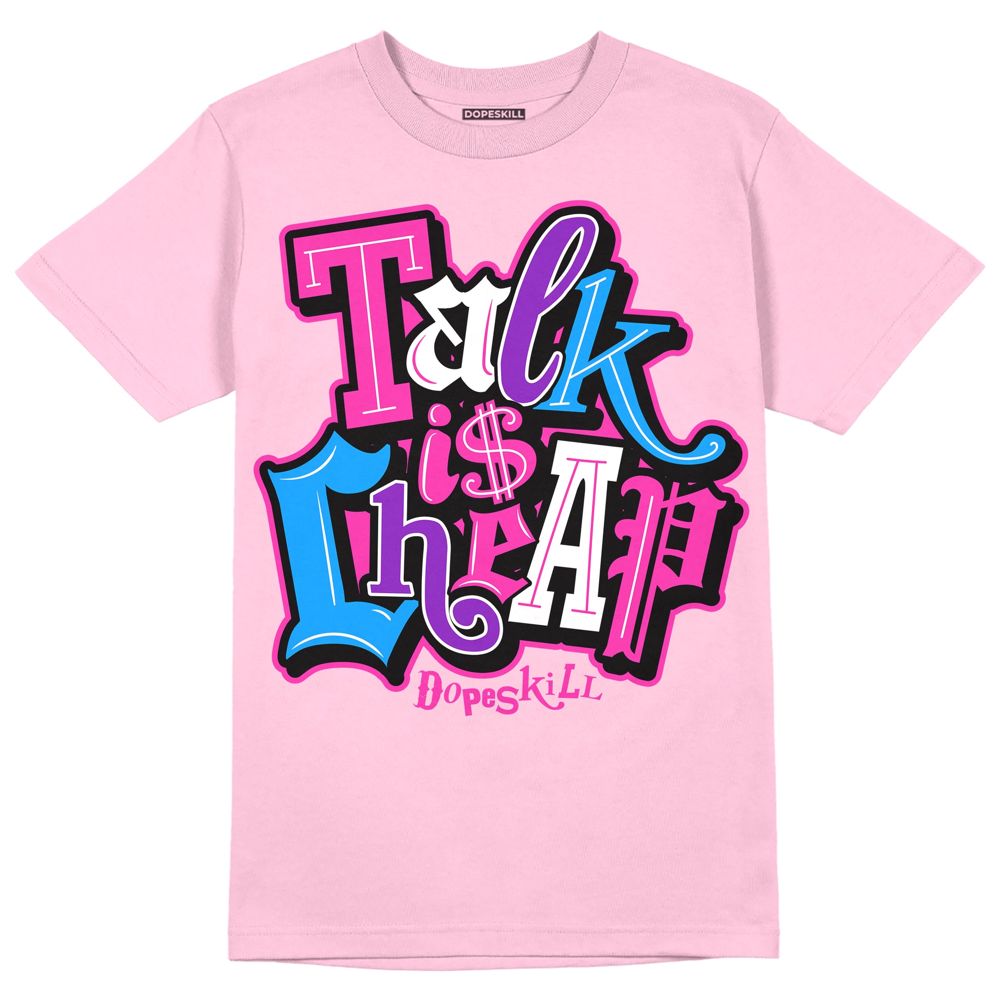 Pink Sneakers DopeSkill Pink T-shirt Talk Is Chip Graphic Streetwear