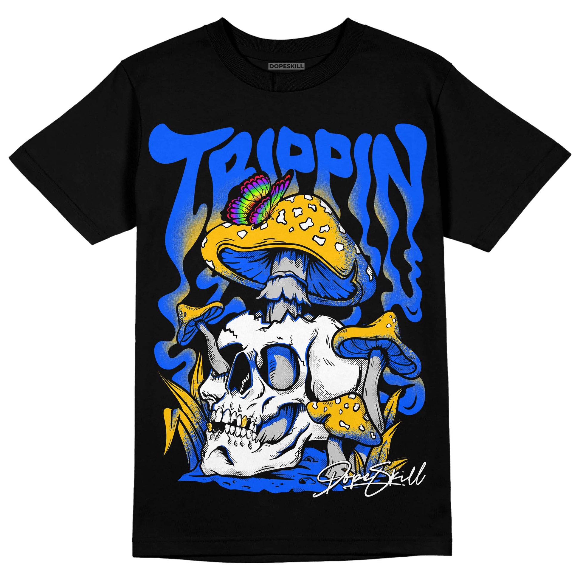 Royal Blue Sneakers DopeSkill T-Shirt Trippin Graphic Streetwear - Black