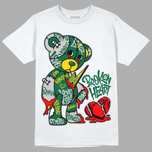 Jordan 1 Retro High OG Gorge Green DopeSkill T-Shirt Broken Heart Graphic Streetwear - White